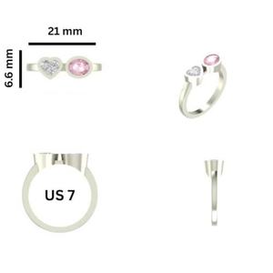 Anillo de oro blanco de 14 quilates certificado Toi-et-Moi con piedras preciosas naturales/cultivadas en laboratorio y diamantes - Product Image 6