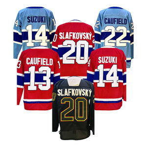 Grosir 2025 Jersey hoki es jahitan atas Montreal 48 Lane Hutson 93 Ivan demidovv 13 Caufield 14 Suzuki 53 Dobson 76 Bolduc - Product Image 4