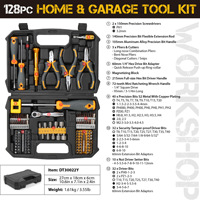 Ensemble d'outils à main de précision Hi-Spec 128 pièces en acier au chrome-vanadium Cr-V, coffret rigide, pour la maison et l'automobile, comprend pinces et clés, OEM ODM
