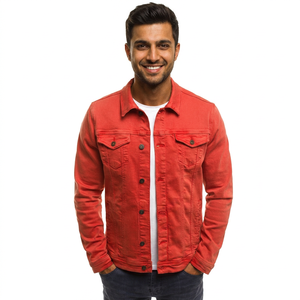 Stylish Design <b>Men's</b> Blue <b>Denim</b> <b>Jackets</b> with Custom Logo Sports-Themed Streetwear Patch on Front Jean <b>Jacket</b> for <b>Men</b> - Product Image 1