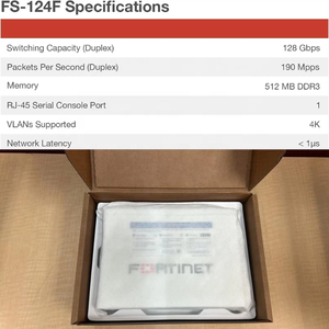 Brand New Original Fortinet FS-124F 24 Port Gigabit <b>Ethernet</b> <b>Switch</b> with 4 X 10G SFP+ Uplink Ports Managed LAN <b>Switch</b> FS-124F - Product Image 1
