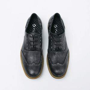 Zapatos de Vestir Retro Británicos a la Moda para Hombre, con Cordones, Diseño Desgastado, Punta Redonda, Casuales, con Característica de Aumento de Altura - Product Image 1