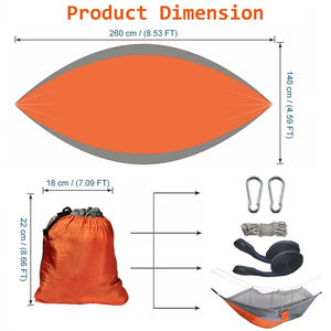 <span class=keywords><strong>Hamac</strong></span> en nylon parachute 70D <span class=keywords><strong>ultra</strong></span> léger, <span class=keywords><strong>moustiquaire</strong></span>, confortable, pour la plage, le randonnée, les balançoires de patio, le camping en plein air - Product Image 2