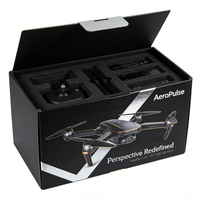 Boîte à mini-drone en carton ondulé écologique, emballage robuste en carton, contient le drone et les accessoires avec insert en mousse