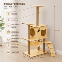 Arbre à chat en MDF avec hamac confortable pour chats d'intérieur