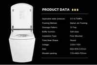 WC intelligent SL660 au design japonais minimaliste, suspendu, sans réservoir, cuvette allongée blanche, siège à fermeture douce – Meilleures ventes
