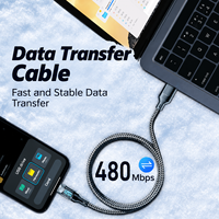 Câble de charge rapide USB C OEM, câble de type C PD avec affichage numérique LED, câble de synchronisation de données tressé pour appareils mobiles