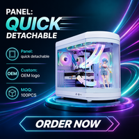 OEM Big Fish tank Gaming case Tempered Glass E ATX Type-c Cabinet Pc