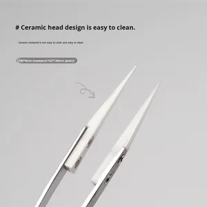 Nail Manicure Tweezers Ceramic Head Semi-Attached <b>Clip</b> Tool Straight Head Tweezers Nail Shaping <b>Clip</b> GZ RTS Bulk Mixed Order - Product Image 2