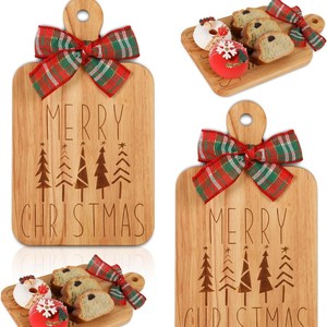 Plateau de Noël en bois avec poignées en bois massif, plateau à fromage, plateau de service pour fête, planche à découper - Product Image 5