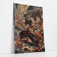 Impressions d'art personnalisées, vernis 3D, impression UV en relief, mythologie chinoise, Nezha, anime, effet texturé en relief, articles de collection