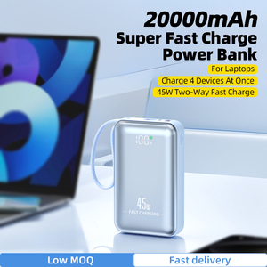 Portable 20000mAh <b>Power</b> Bank 45W Fast Charging <b>Laptop</b> Powerbanks Built-in <b>Cable</b> Type-C with Digital Display - Product Image 2