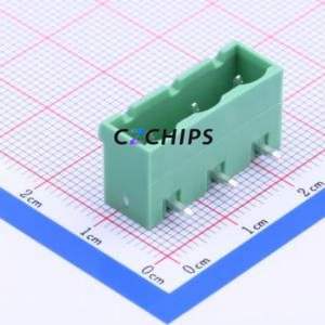 1766246 Plug-in Terminal Block Bent Lead Through Hole,P=7.62mm Connector Board-to-Board / Socket - Closed 1x3P 7.62mm Green - Product Image 1