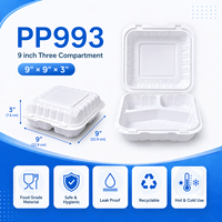 Contenants jetables TengChuang pour restaurant, boîtes alimentaires en PP de qualité alimentaire à 3 compartiments, boîtes à salade écologiques à emporter avec couvercles