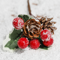 Matériel de décoration de noël, 50 pièces, picots de fleurs avec paillettes, mousse artificielle, pour noël