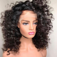 Perruques Courtes Sans Colle à Dentelle HD pour Femmes Noires, 100% Cheveux Humains Vierges Brésiliens Pré-Pluckés