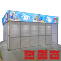 Stand d'exposition 20x20 en aluminium avec panneau perforé SEG en tissu pour salon professionnel