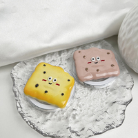 Cute Food Play Cookie Support de téléphone magnétique rétractable Fun Expression Cookie Poignée de téléphone magnétique