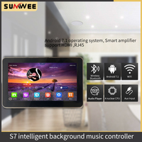 Mini Android 7.1 bluetooth WIFI amplificateur Audio mural plein écran tactile stéréo Home cinéma système de musique prend en charge USB TF carte FM