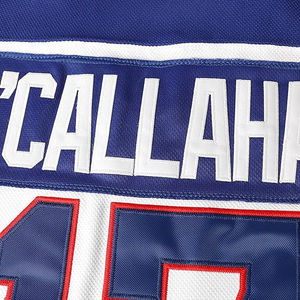 เสื้อฮอกกี้ผู้ชายแบบกำหนดเองสำหรับทีมดัลลัส บริการ OEM ผ้าโพลีเอสเตอร์ 100% แห้งเร็ว พิมพ์ลายแบบ Sublimation โลโก้ทีมด้านหน้า/ด้านหลัง - Product Image 1