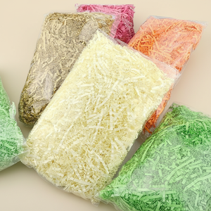 Remplissage en <span class=keywords><strong>papier</strong></span> froissé recyclé, herbe <span class=keywords><strong>de</strong></span> raphia multicolore pour boîte cadeau et emballage décoratif - Product Image 1