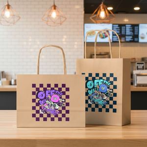 ZJPACK Bolsas de Papel Kraft para Llevar Comida, con Asas, Diseño de Impresión Personalizada Reciclable al por Mayor - Product Image 1