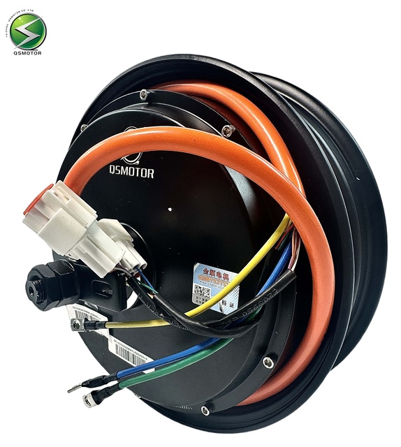 QS Motor 10 Inch 3000W Matte Black Modified High-power Brushless DC Disc Brake Waterproof Flange Mount Motor for Electric