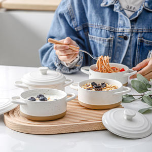 <span class=keywords><strong>2025</strong></span> 새로운 도착 세라믹 미니 캐서롤 뚜껑 15 온스 조리기구 1 인 식사를 위한 세련된 디자인 - Product Image 2