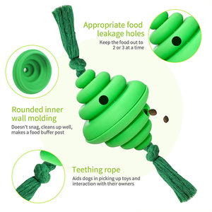 Juguete Indestructible para Perros, Dispensador de Golosinas de Silicona con Cuerda de Algodón, Juguete Interactivo para Jugar a Tira y Afloja, Juguete para Masticar para Perros Pequeños y Medianos - Product Image 3