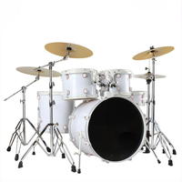 5-Piece 4-Cymbal or 3 Cymbals Professional Jazz Drum Set for Adults & Kids Complete Full Kit Ideal for Home Practice