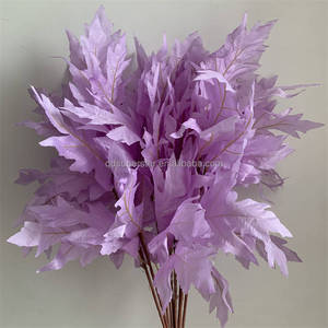 B-966 Plantas Artificiales Realistas al por Mayor, Hojas Grandes de Color Morado Claro, Plantas Artificiales Verdes, Arreglos Florales para Decoración de Bodas - Product Image 2
