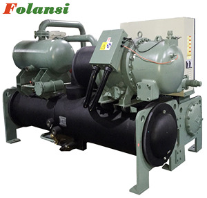 Refroidisseur à vis refroidi par eau de 280 kW, pompe à chaleur géothermique, pompe à chaleur eau-eau, chauffe-eau à eau salée - Product Image 6