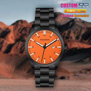 Reloj de Cuarzo Personalizado para Hombre Invic, Correa de Acero Inoxidable, Esfera de Cristal de Zafiro, 43 mm de Diámetro, Resistente al Agua 5 BAR, Japonés - Product Image 1