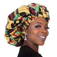 Bonnet en satin extra large réversible et ajustable pour femmes - Bonnet de nuit soyeux à double couche pour usage quotidien sur cheveux bouclés naturels