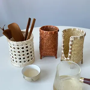 Новый дизайн, винтажный стиль, натуральный бамбук ручной работы, стеллаж для хранения чайных чашек, контейнер