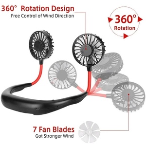 พัดลมมินิแบบพกพา ปรับได้ 360 องศา ชาร์จไฟได้ พร้อมไฟ LED กลิ่นหอมอโรมา 3 ระดับความเร็ว ใช้งานกลางแจ้ง ทำจากพลาสติก - Product Image 2