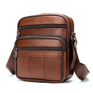 Bolsos cruzados de cuero genuino para hombre, bolsos de hombro de alta calidad, bolso de mensajero de moda para hombre de negocios, bolsos de cuero, riñonera - Product Image 4