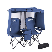 Fauteuil lune moderne pour 2 personnes, pliable, en tissu Oxford, pour une utilisation en intérieur/extérieur, pour la pelouse, la plage ou le camping, avec auvent