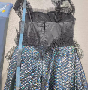 Abito Lungo da Donna Senza Spalline Stile <span class=keywords><strong>Sirena</strong></span> Strega per Costume di Halloween, Abito da Sera per Spettacoli Teatrali - Product Image 4