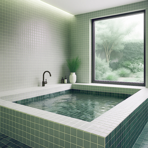 Mosaico de Vidrio Reciclado 50x50 Ecológico Moderno Hecho en España para Decoración de Paredes Interiores de Baños, Revestimiento de Piscinas y Spas - Product Image 2