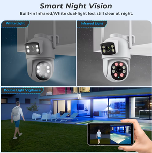 Telecamera di Sicurezza ICsee 2K 4MP con Doppio Obiettivo WIFI PTZ a 360°, Telecamera di <span class=keywords><strong>Sorveglianza</strong></span> Esterna Impermeabile con Doppio Obiettivo WIFI - Product Image 5