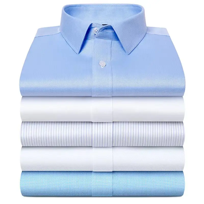 Office Formal Men's Shirts Customized High Quality Business PD Woven Cotton Polyester Fabric Casual Shirts for Adult Custom Size