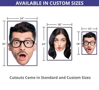 Découpes en mousse à grande tête personnalisées, écologiques et portables, impression UV pour accessoires de photomaton, décorations de fête, couleur et taille personnalisables