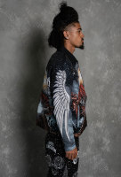 Veste à fermeture éclair personnalisée pour hommes manteaux grande taille Hip Hop Streetwear strass impression veste pour hommes fabricant de vêtements Oem