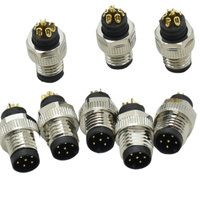 Connecteur aviation étanche IP68 M8 6 broches mâle-femelle DIN personnalisé avec contacts en laiton plaqué or pour connexions de fils et énergie solaire