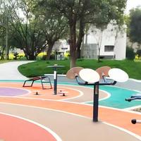 GB19272-2024 Aparato de Tai Chi Giratorio para Exteriores, Plataforma Giratoria de Acero, Columna Compuesta, Equipo de Fitness para Parque para 2 Personas, Ejercicios de Brazos y Hombros