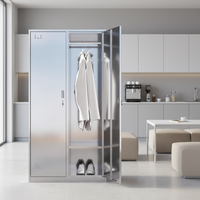 Armoire de rangement polyvalente et personnalisable en acier inoxydable avec tiroirs, étagère à chaussures et organiseur de cravates