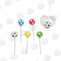 Groothandel Cartoon Voetbal Lollipop Kleurrijke Voetbalvormige Lollipop Harde Snoepjes Fruit Smaak Halal Zoete Lolly Snoep Snack