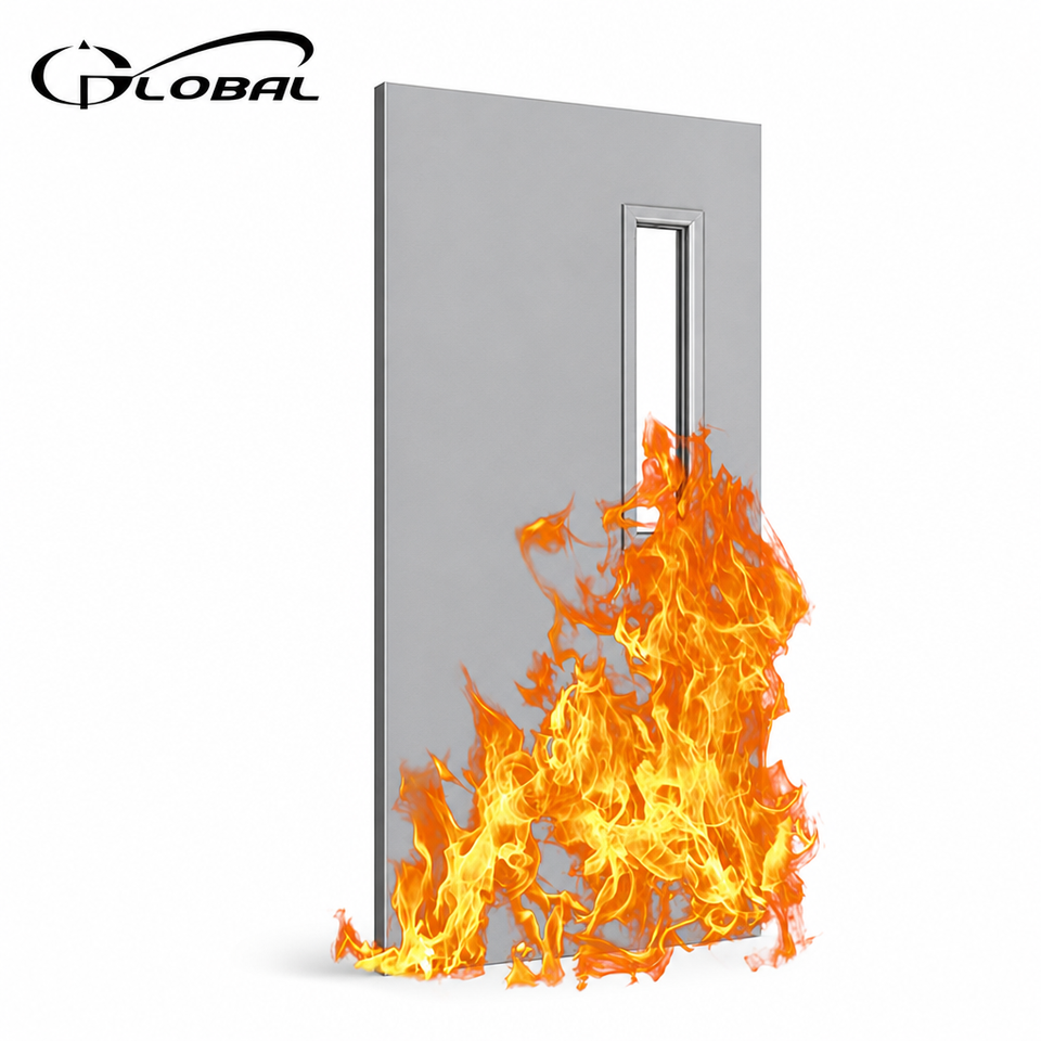 Window Vision Panel UL Listed 2 Hour Fire Rated Steel Door with Vision Panel Commercial ...