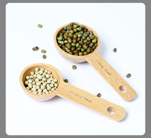 Cuillères de service en bois écologiques personnalisées de <span class=keywords><strong>10g</strong></span> mini de 5ml pour café thé bain <span class=keywords><strong>sel</strong></span> lait en poudre usage quotidien dans la cuisine - Product Image 1